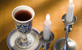 Shabbat dinner table